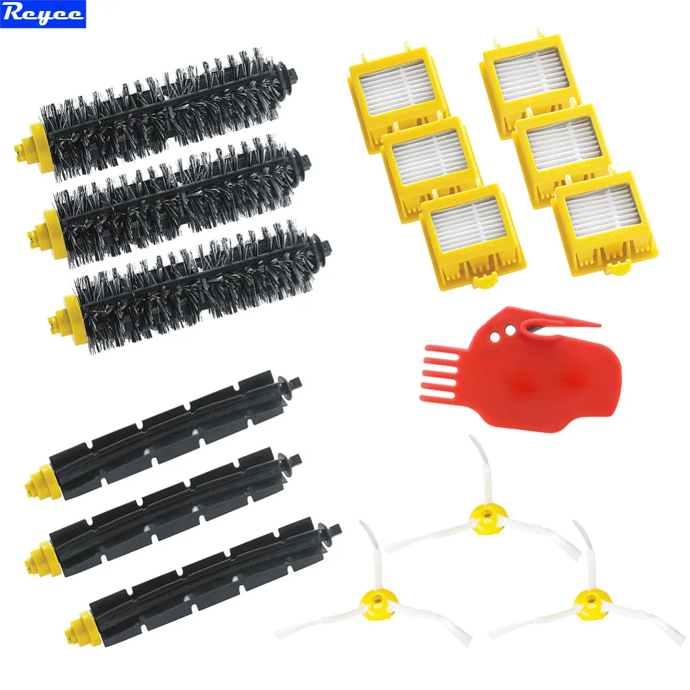

Hepa Filters & Flexible Beater Brush Bristle Brush Pack Kit 3 Arms Sidebrush for iRobot Roomba 700 Series 760 770 780