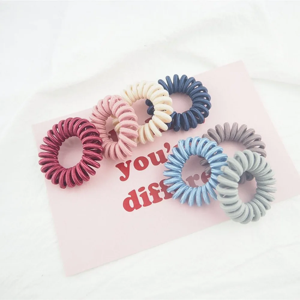 5 قطعة مزيج الكتان الربيع الهاتف خط الشعر العصابات سيليكون المطاط الربيع شريط مطاطي الشعر Scrunchie ل الفتيات إكسسوارات الشعر