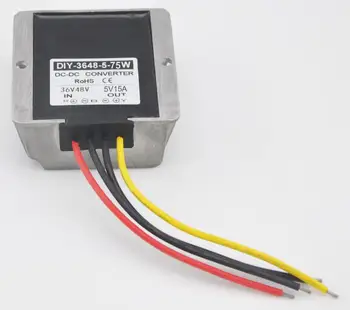

36V48V(20V-60V) Step Down 5V 15A DC DC Converter Module DC Buck Converter Voltage Power Adapter Regulator Waterproof