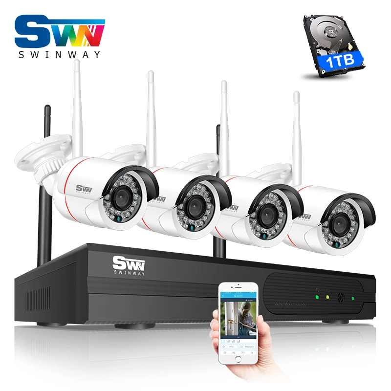 

SW New List! 4CH NVR Wireless Security CCTV System 1TB HDD&P2P 960P HD Outdoor WIFI Mini IP Cameras H.264 Video Surveillance Kit