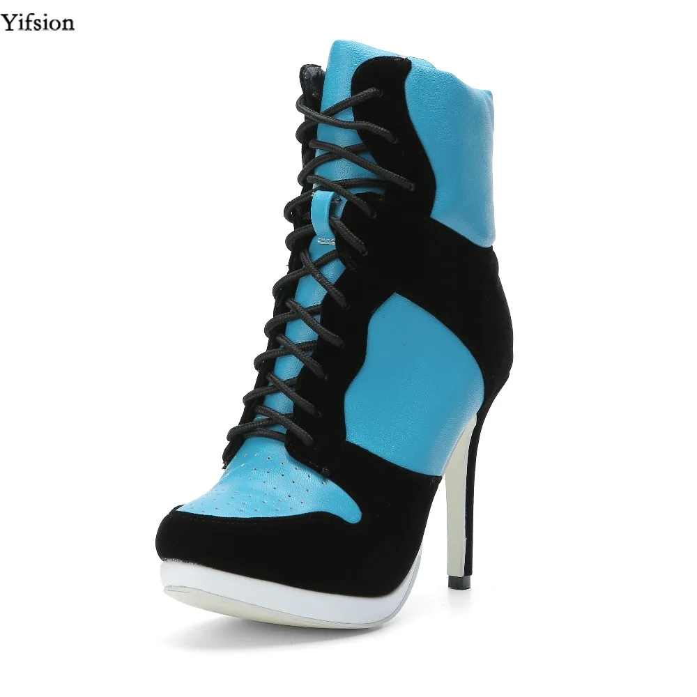 Bleu Taille Belle Bout Décontractées Plus forme Stiletto Bottes 4 Élégant À Plate Yifsion Rond Femmes Bottines 15 Hauts Chaussures Nouvelles D0551 Talons Américaine Blue 0N8vmwynO