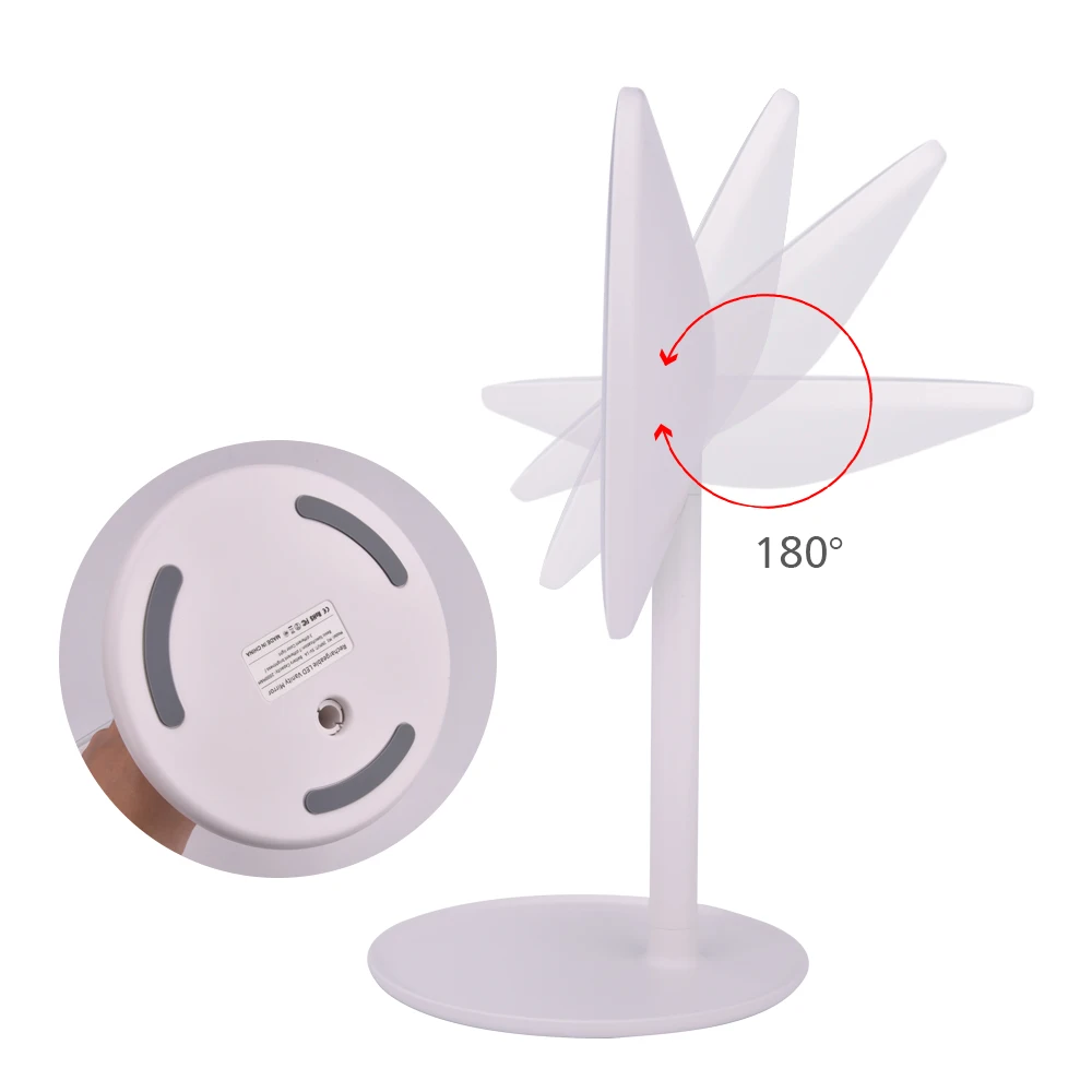 Graus de Rotação Espelho da Vaidade da Composição com 66 Espelho de 180 Luzes Recarregável Profissional Ampliar 1x-10x j3 Led 7 16 180 Graus de Rotação Ampliar 1x-10x J3