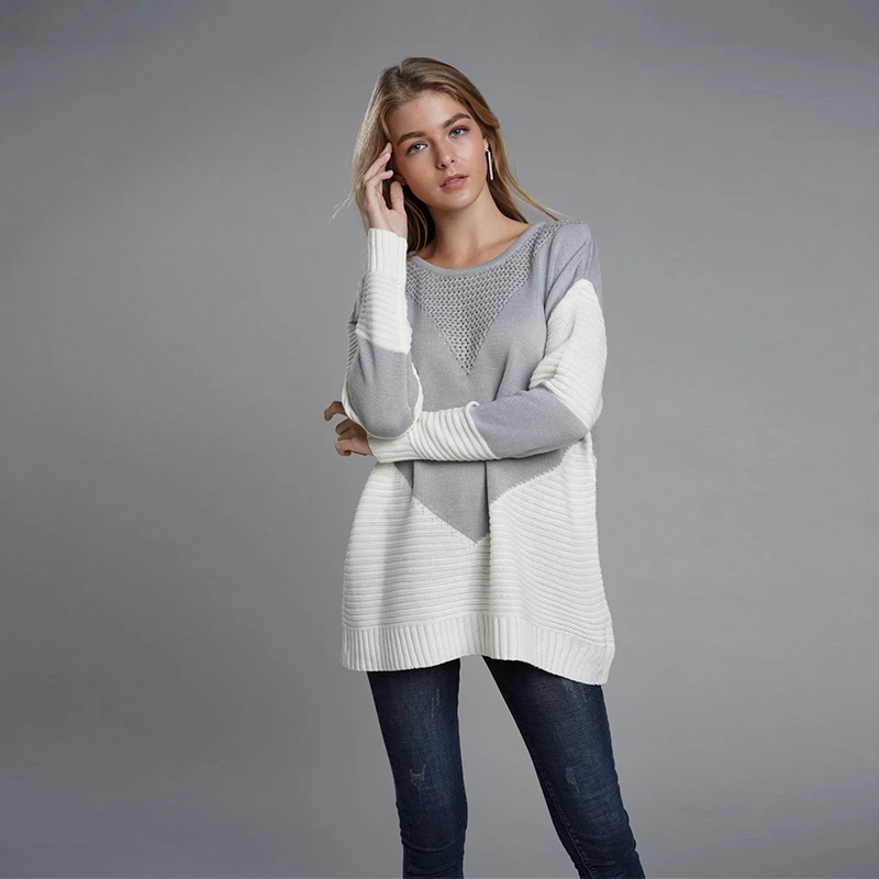 

New 2019 Top selling top sweater women OL Long Loose patch plus size XL winter spring kniter pullover women sweaters tops woman