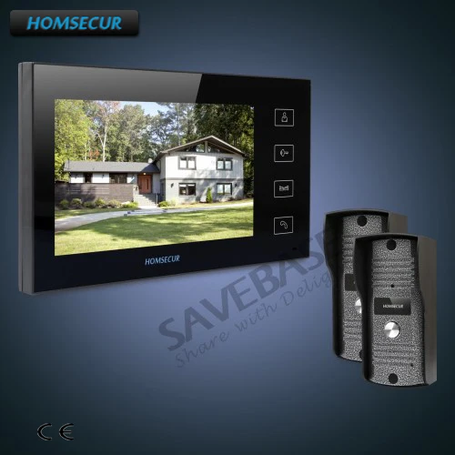 

HOMSECUR 7" Wired Video&Audio Smart Doorbell+Dual-way Intercom for House/Flat TM704-B+TC031