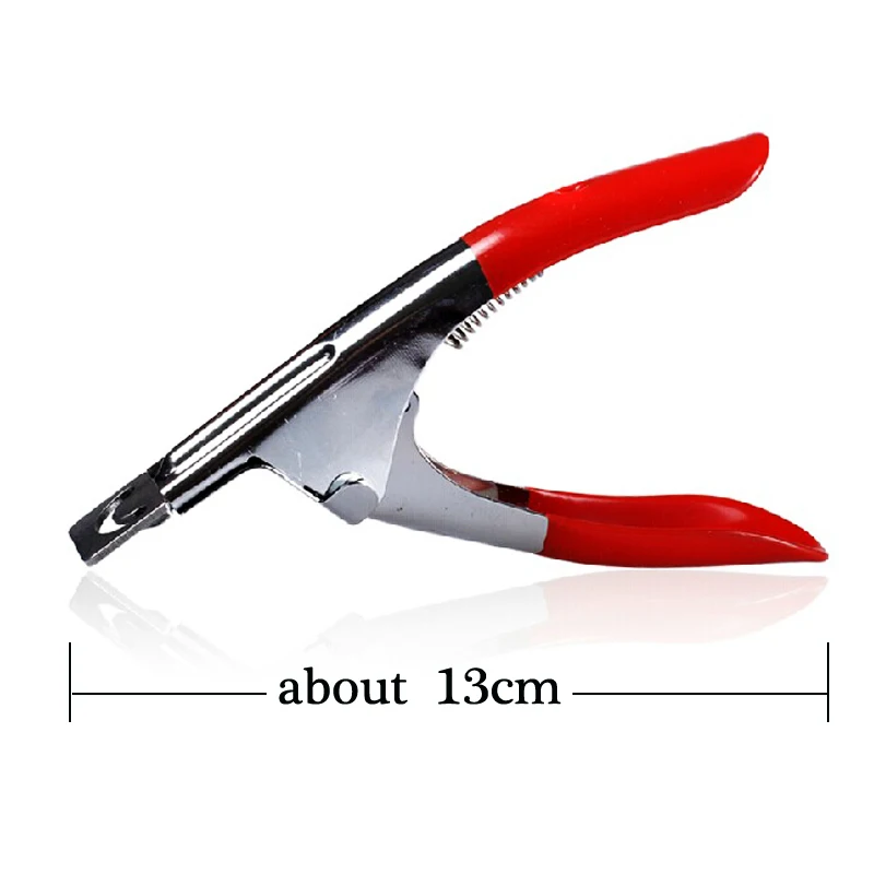 False Nail Tips Cutter,Red Stainless Steel Professional Nail Edge Clipper Acrylic Scissors,Manicure Pedicure Tools