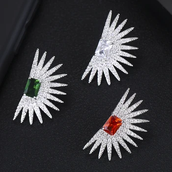 

GODKI 29mm Luxury Fashion Cubic Zirconia Sunflower Design Stud Earrings For Women Jewelry Wedding Brincos boucle d'oreille 2019