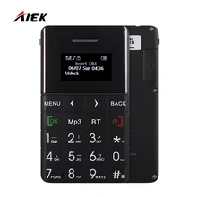Новое поступление ультра тонкий AIEK/qmart Q5 карты мобильного телефона 5.5 мм карманный мини телефон Quad Band low radiation aeku Bluetooth Dialer