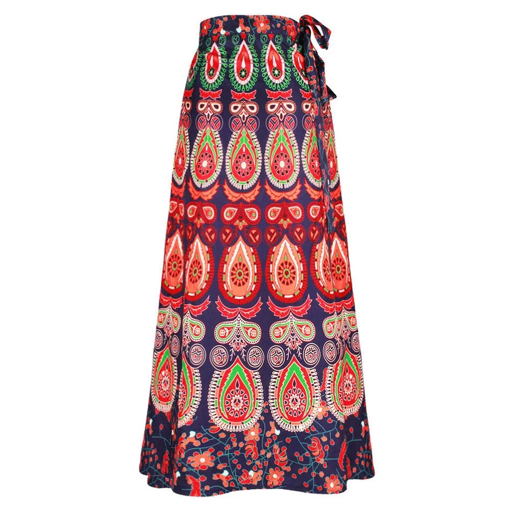 SUNGIFT африканская Дашики стильная одежда для женщин Африканский принт узел талии юбка длиной до лодыжки 8 смешанных цветов летняя