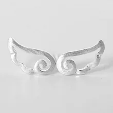 New Fashion Silver Plated Gothic Women Cool Jewelry Angel Wings Stud Earrings Charm Gifts