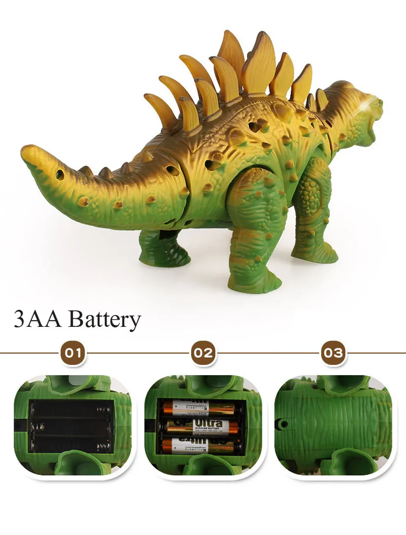Электрический детская моделирование звук и огни прогулки динозавр Свинг голова хвост игрушечные лошадки модель для детей Рождественский
