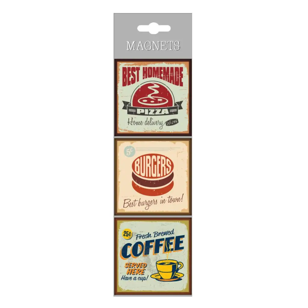 3Pcs/Lot Coffe Shop Sign Print Custom Fridge Creative
