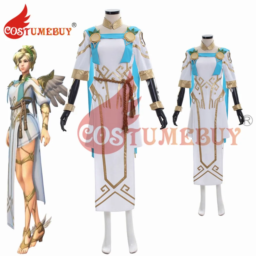 CostumeBuy игра Крылатый победы милосердия лето кожи Косплэй костюм ангела Циглер девочек Для женщин Ouitfit платье все размеры L920