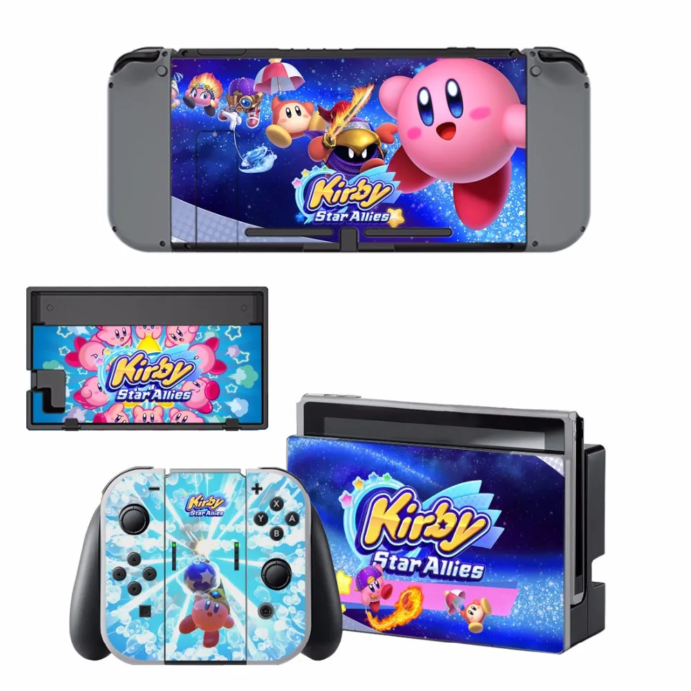 Новый Kirby Star Allies кожи Стикеры наклейка Для Nintendo консолью коммутатора и контроллер
