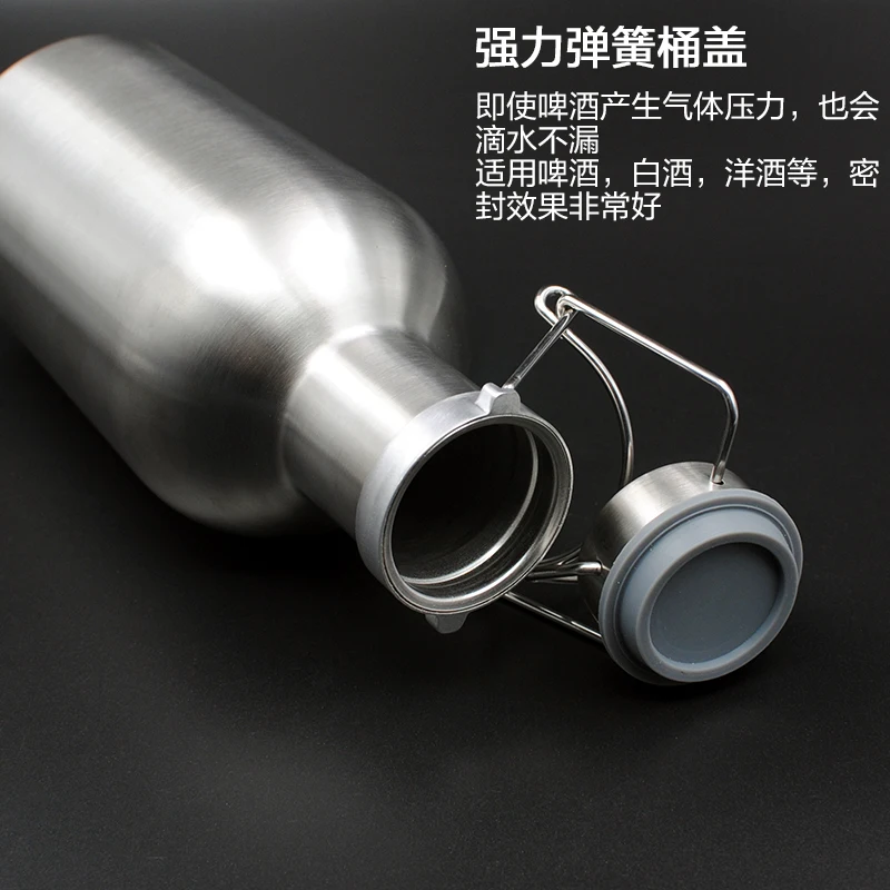 2L 64OZ Stainless steel Vacuum Double Wall Insulated Beer Growler beer bottle home brew (9)