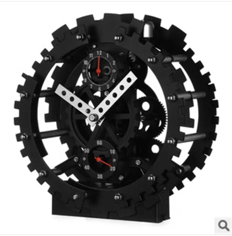2017 новое прибытие Морден дизайн черный цвет шестерни часы|clock square|clock with mp3 playerclock