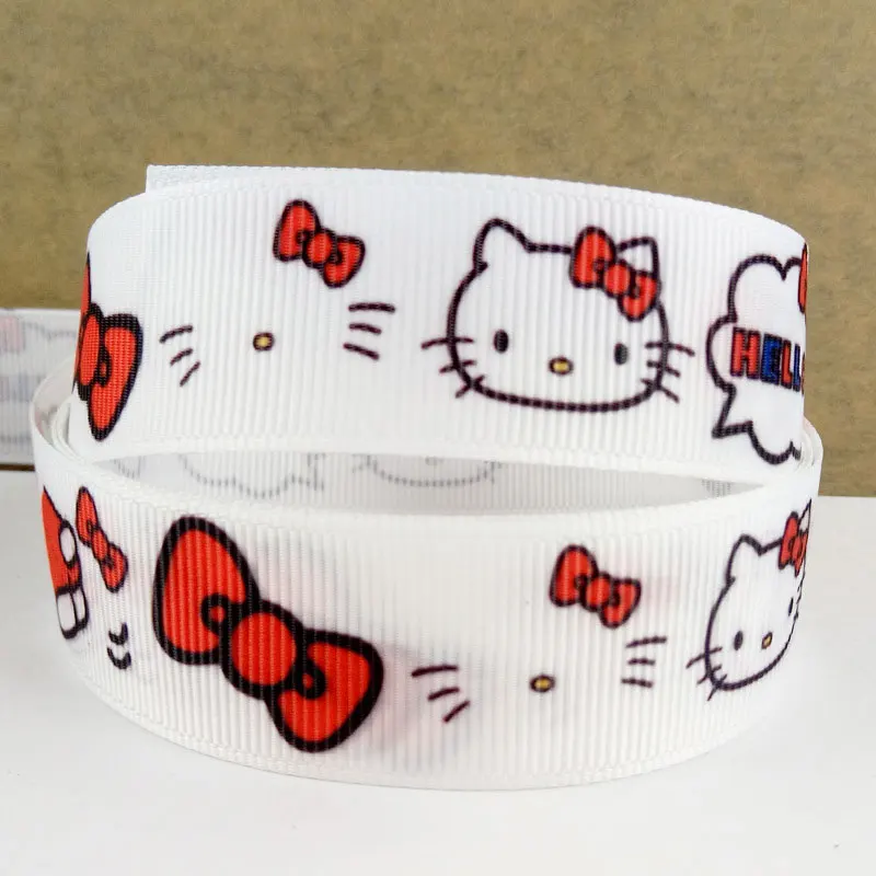 EPacket 7/8 'དྷ мм 10 метров мультфильм милый лента Hello Kitty полиэстер grosgrain печатные