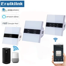 EU/UK Standard Wifi Control Switch,eWelink APP Remote Touch Switch via Android and IOS for Smart Home wall light switch smart led light stripe switch 2m rgb light rope wifi remote control switch touch brightness adjusting color change eu uk plug