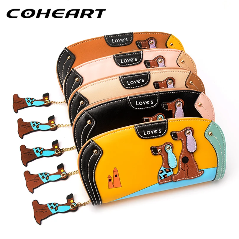 Женский кошелек COHEART милый с рисунком щенка Длинный для банковских карт карман