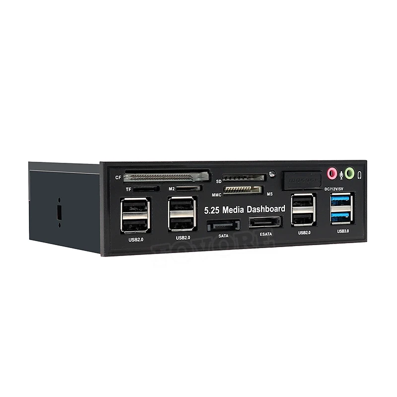 5.25/" PC Media Dashboard Front Panel HUB e-SATA SATA USB 3.0 Multi Card Reader
