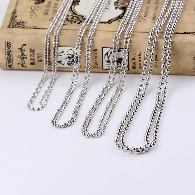 

5 Meters/lot 1.5 2.0 2.4 3.0 3.2mm Stainless Steel Round Beaded Ball Bulk Chain Fit DIY Bracelet Necklace Jewelry Making Finding