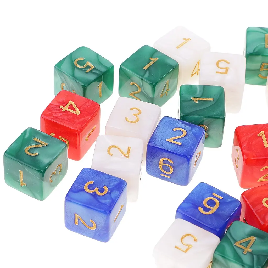 50 шт. игральные кости 6 сторонних D6 16 мм цифровые кубики с сумкой для хранения