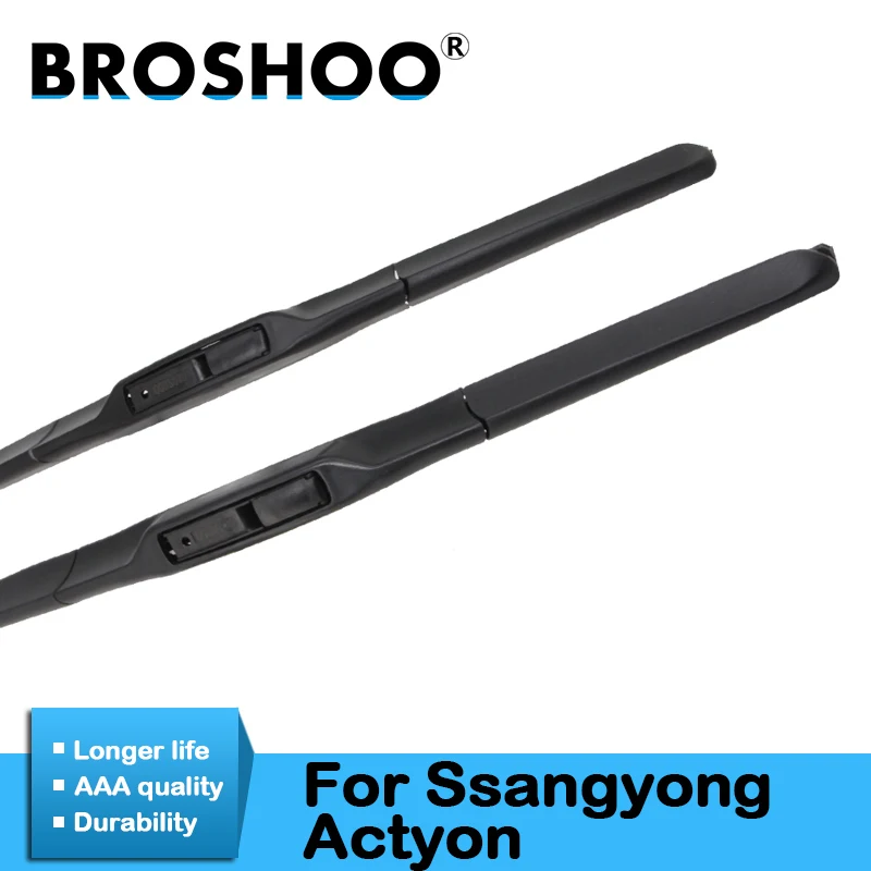 

BROSHOO Car Windscreen Wipers Blade For Ssangyong Actyon 24"&22" ,2005 2006 2007 2008 2009 2010 2011 2012 Fit Standard Hook Arm