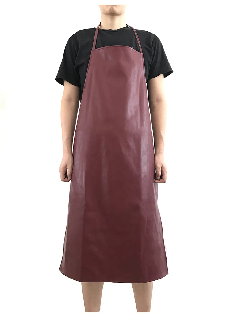 Óleo-prova à Prova Aventais de Couro Avental do Bib Vestuário de Protecção de Trabalho Restaurantes de Cozinha Mão de Obra para a Cantina Água Comprimento d' 95cm 14 Cheap Roupas de segurança