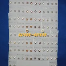 Смешанный цвет 100 пар/лот 5-6 мм Размер подлинные натуральные пресноводные жемчужные серьги-гвоздики ювелирные изделия горячая распродажа