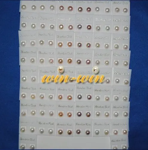 

MIX COLOR 100 PAIRS/LOT 5-6MM Size Genuine Natural Freshwater Pearl Stud Earrings Jewelry Hot Cheap Sale
