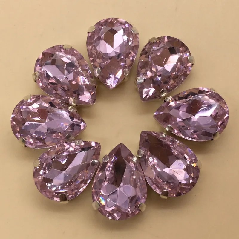 10x14mm pink hand grasp diamond crystal glass drill diy costume jewelry