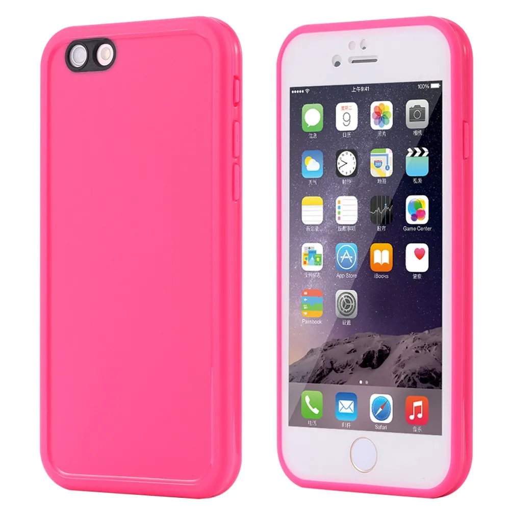 Чехол KISS, водонепроницаемый чехол для iPhone X XS Max XR 360, полностью защитный чехол для iPhone 5 5S SE 6S 6 7 8 Plus, для фотосъемки под водой - Цвет: Розовый