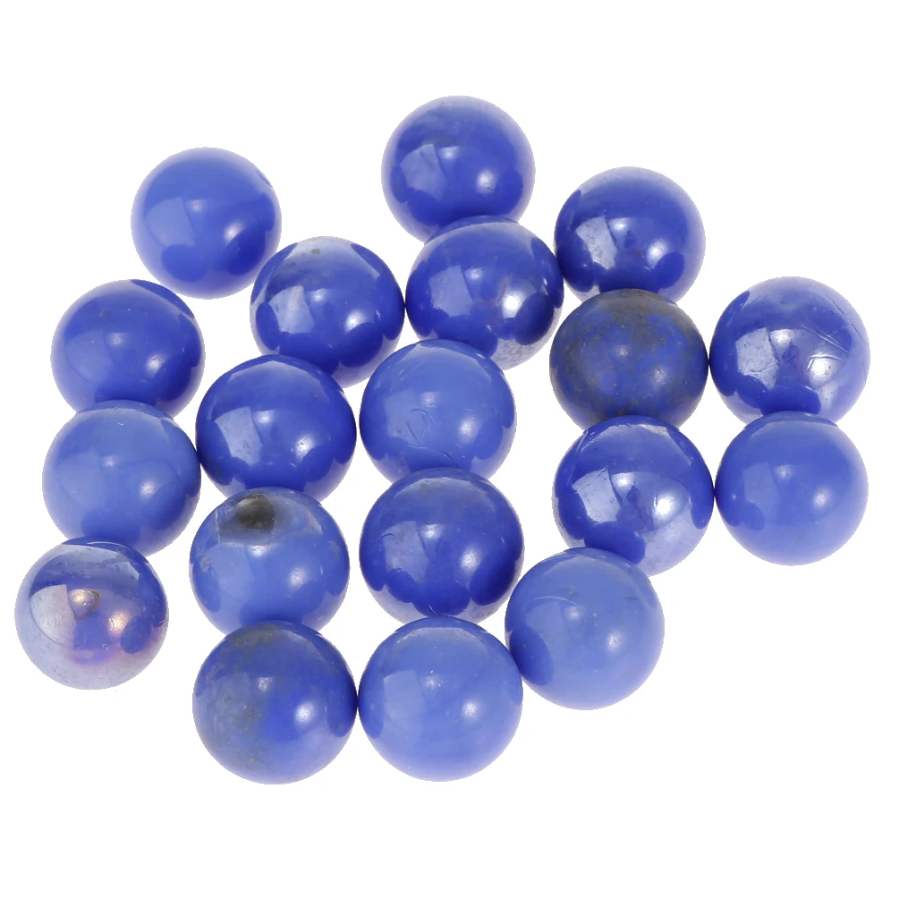 Pack of 20 16mm Blue Glass Marbles, Kids Marble Game Toy, Chinese Checkers Accessory