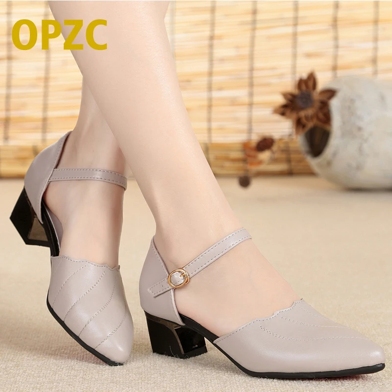 

OPZC 2018 new genuine leather women sandals ,summer pointed party hollow shoes women,Sexy sweet business dress sandals female