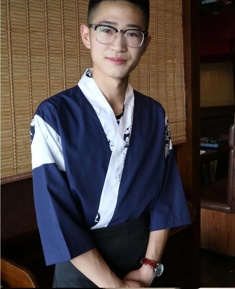 Япония кухни форма шеф-повар работы костюм Ресторан униформе официантка кимоно рабочая одежда chefuniform091802