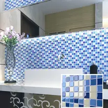 Mosaic Effect Gel 3D Decal Sticker for Tile Backsplash tile adhesive for kitchen / bathroom (10) 3d random design fresh green crystal glass mosaic backsplash pool wall tile bathroom kitchen decor sticker free shipping lsnsj06
