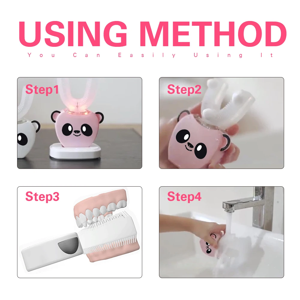 Smart 360 Degrees Automatic Sonic Electric Toothbrush for Children Adult U Type 4 Modes Tooth Brush USB Charging Tooth Whitening Smart 360 Degrees Automatic Sonic Electric Toothbrush for Children Adult U Type 4 Modes Tooth Brush USB Charging Tooth Whitening