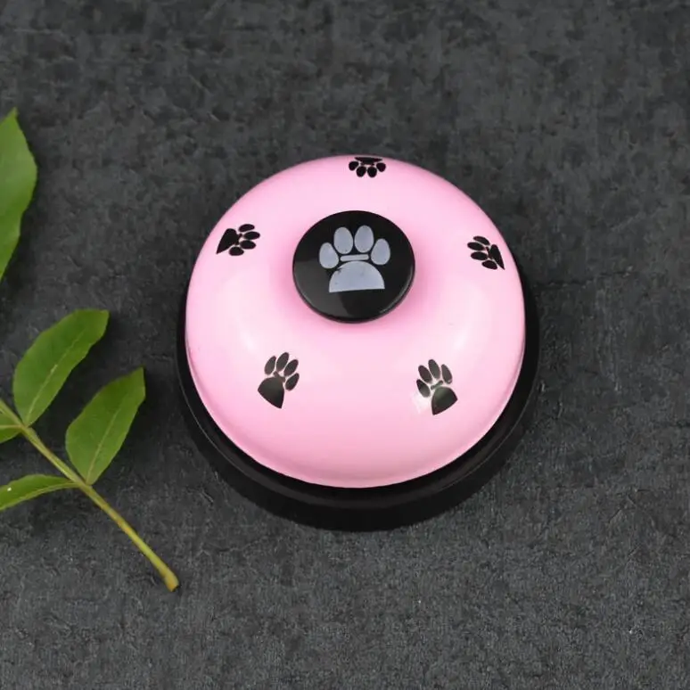 New Pet Call Bell Toy for Dog Interactive Pet Training Bell Toys Cat Kitten Puppy Food Feed Reminder Feeding Ringer - Цвет: Розовый