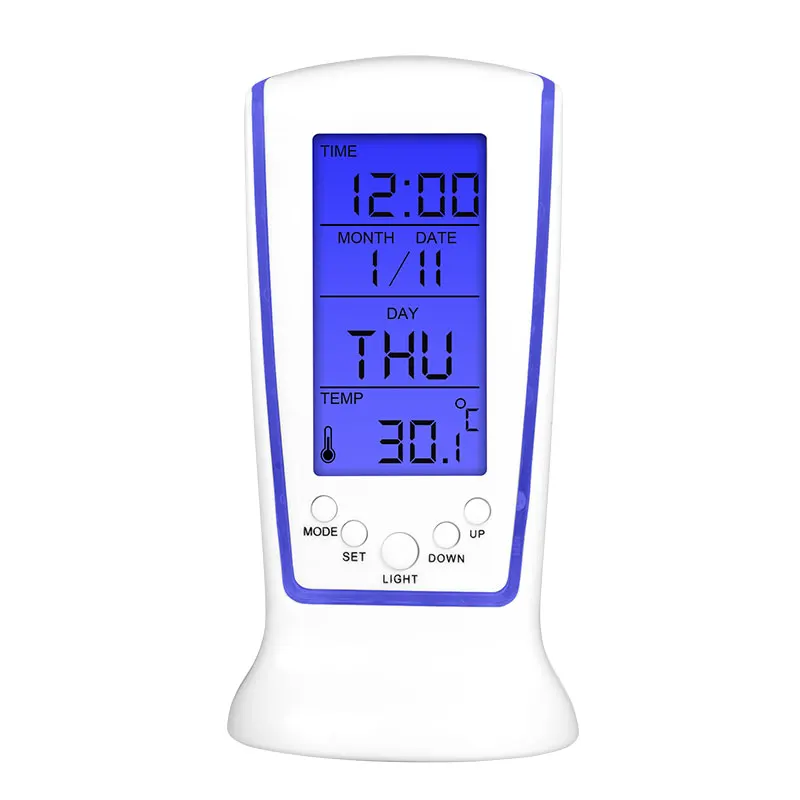 

Zacco LED Digital Luminous Music Alarm Clock Timer Nighr Light Blue Ray Temperature Calendar Clock Multi-function Display