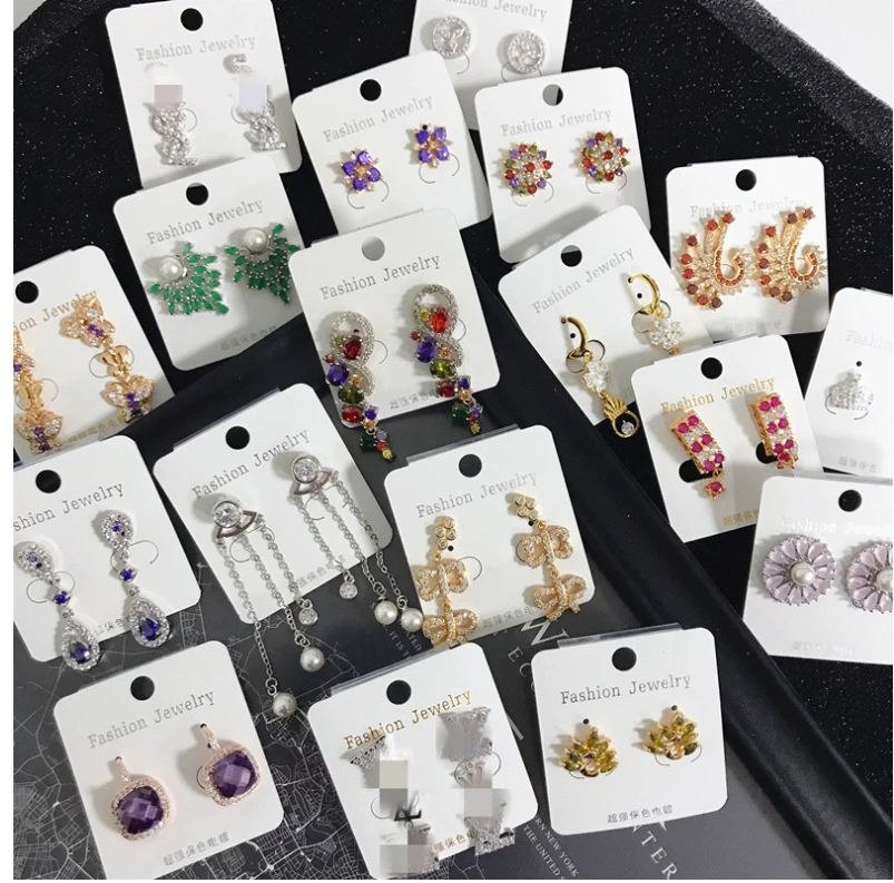 

Fashion 3A ZA Multi-Color Crystal Drop Earrings Women Gold Color Statement Earrings Wedding Party Jewelry Christmas