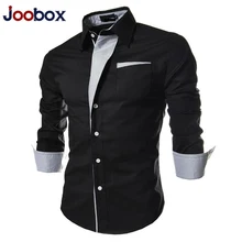 Мужские рубашки Новое поступление приталенная Мужская рубашка однотонный хлопковый в британском стиле с длинными рукавами Мужская рубашка Азиатский Размер 3XL черный белый