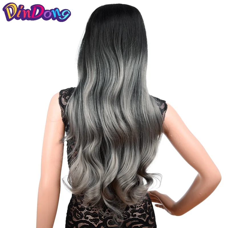 DinDong, 26 дюймов, накладные волосы на заколках, 220 г, u-часть, синтетические волосы для наращивания, мягкие волосы, шиньоны для женщин, термостойкие