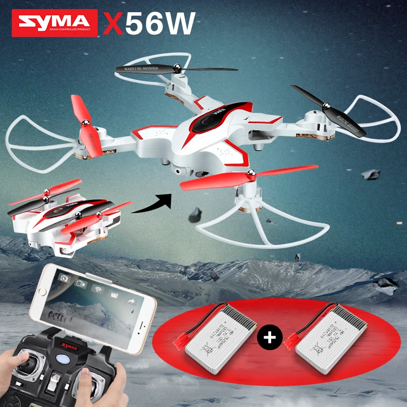 

SYMA X56W RC Drone With Camera Wifi FPV Real Time Foldable Quadcopter RC Helicopter Drones Aircraft Headless Toys For Children