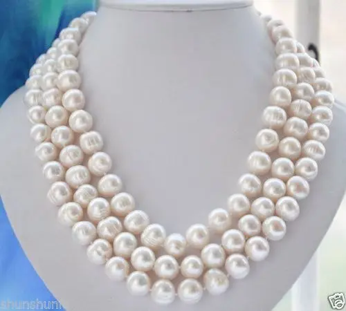 

Free shipping@@@@@ 10-11mm WHITE FRESHWATER PEARL NECKLACE 50
