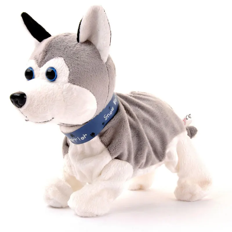 Управление звуком электронные собаки милые интерактивные Домашние животные робот собака лай стенд прогулки электронные игрушки подарок для детей ребенок - Цвет: Husky