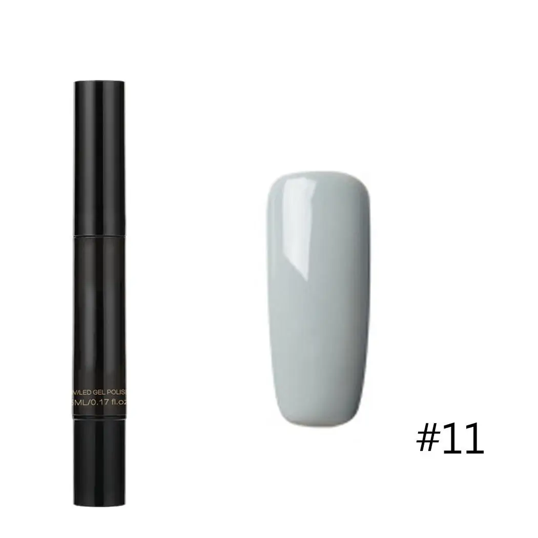 Профессиональная ручка для ногтей сплошной цвет УФ 5 мл Повседневный Гель-лак украшение для ногтей Инструменты - Цвет: gray