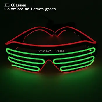 

Two Color Steady on EL wire Led Glasses Shutter Glasses Colorful Glowing Glasses For Dance Festival Holiday Party decoration