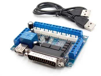 

Upgraded 5 Axis CNC Interface Adapter Breakout Board Stepper Motor Driver Mach3 + USB Cable