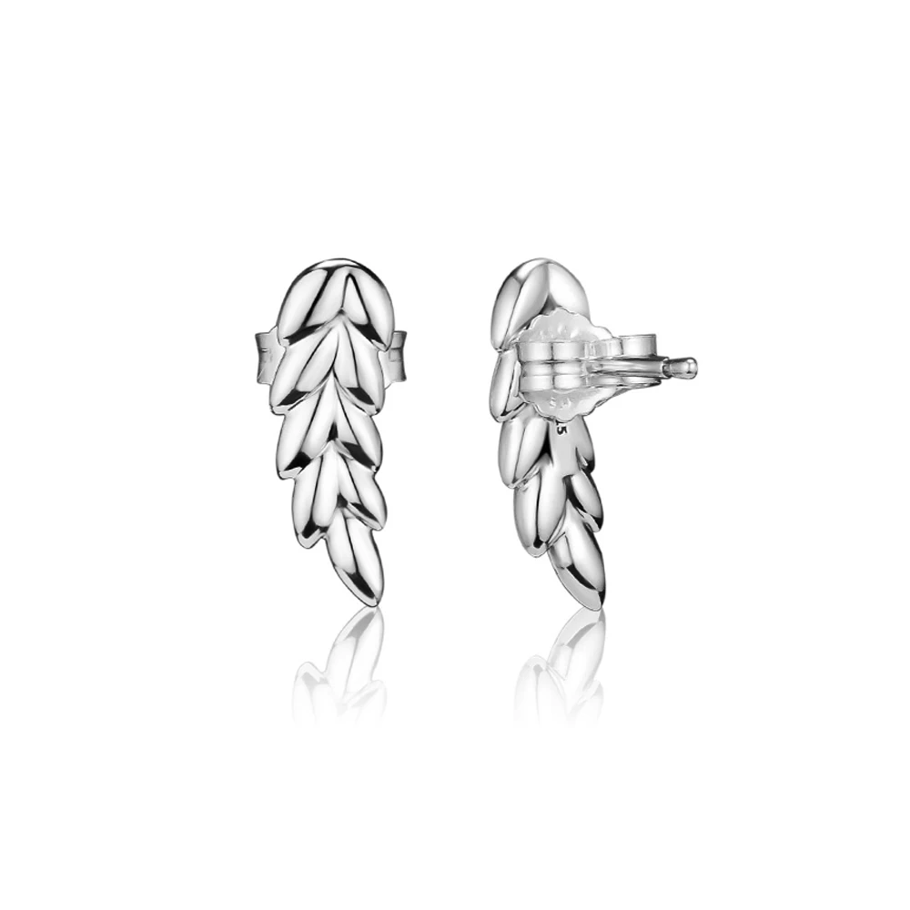 Authentic 925 Sterling Silver Curved Grains Stud Earrings Fashion Fits For Women Jewelry | Украшения и аксессуары