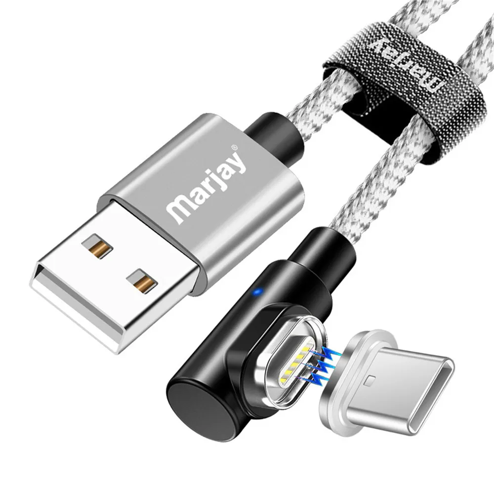 Silver for Type C Marjay USB кабель магнитное зарядное устройство для iPhone X 8 7 Micro USB Магнитный кабель type C для huawei p30 pro USB C кабель для быстрой зарядки - Цвет: Silver for Type C