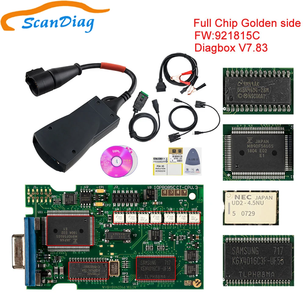 Lexia3 PP2000 полный чип Diagbox SW V7.83 FM 921815C/921815B Lexia3 V48/V25 OBDII OBD 2 диагностический инструмент для Citroen для peugeot